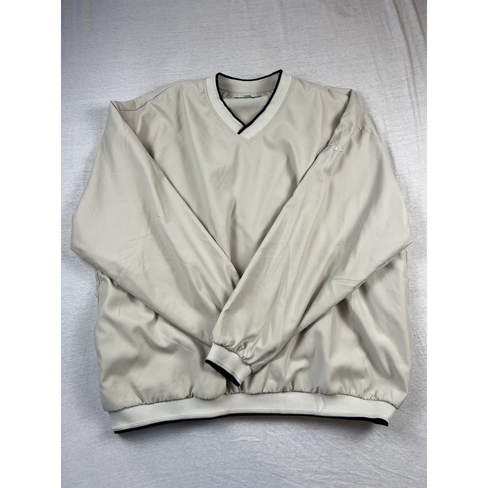 Vintage Snake Eyes Golf Windbreaker Pullover Jacket Beige Tan Size 2XL